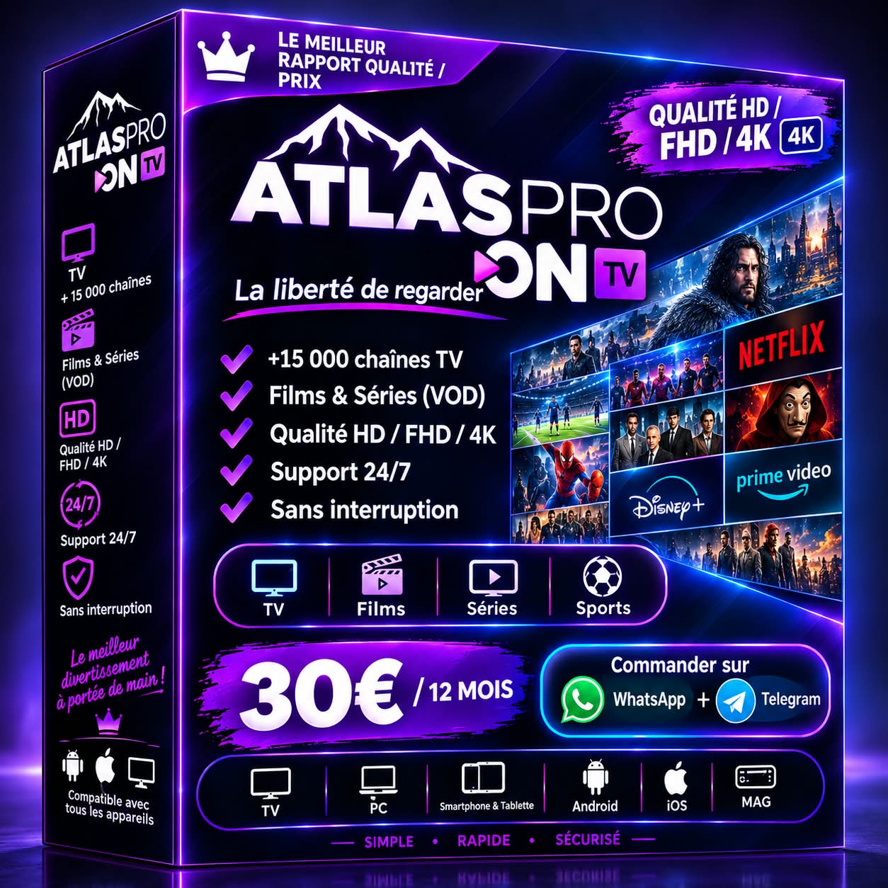 Atlas Pro ONTV – Abonnement 12 mois – ShowIPTV4K