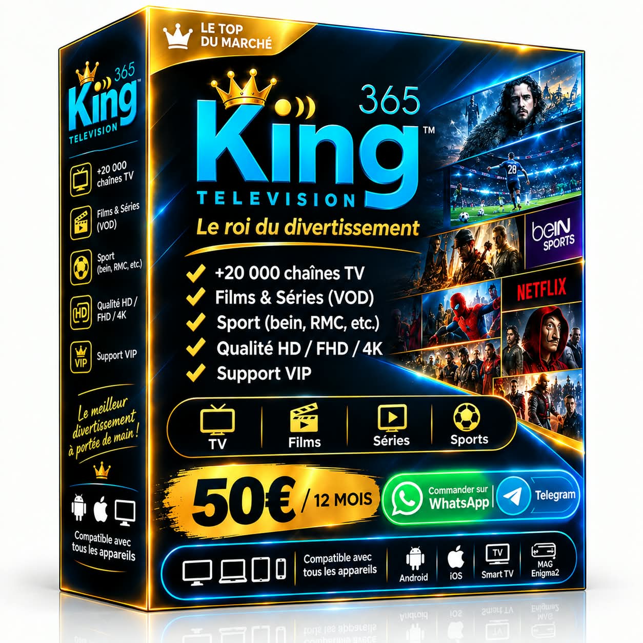 King 365 Television – Abonnement 12 mois – ShowIPTV4K